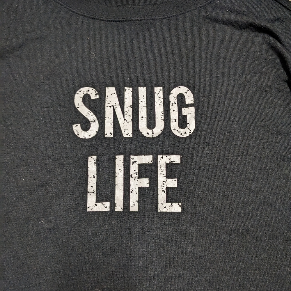 Free Press Black Sweater Top Reads Snug Life Size Small - Picture 7 of 8
